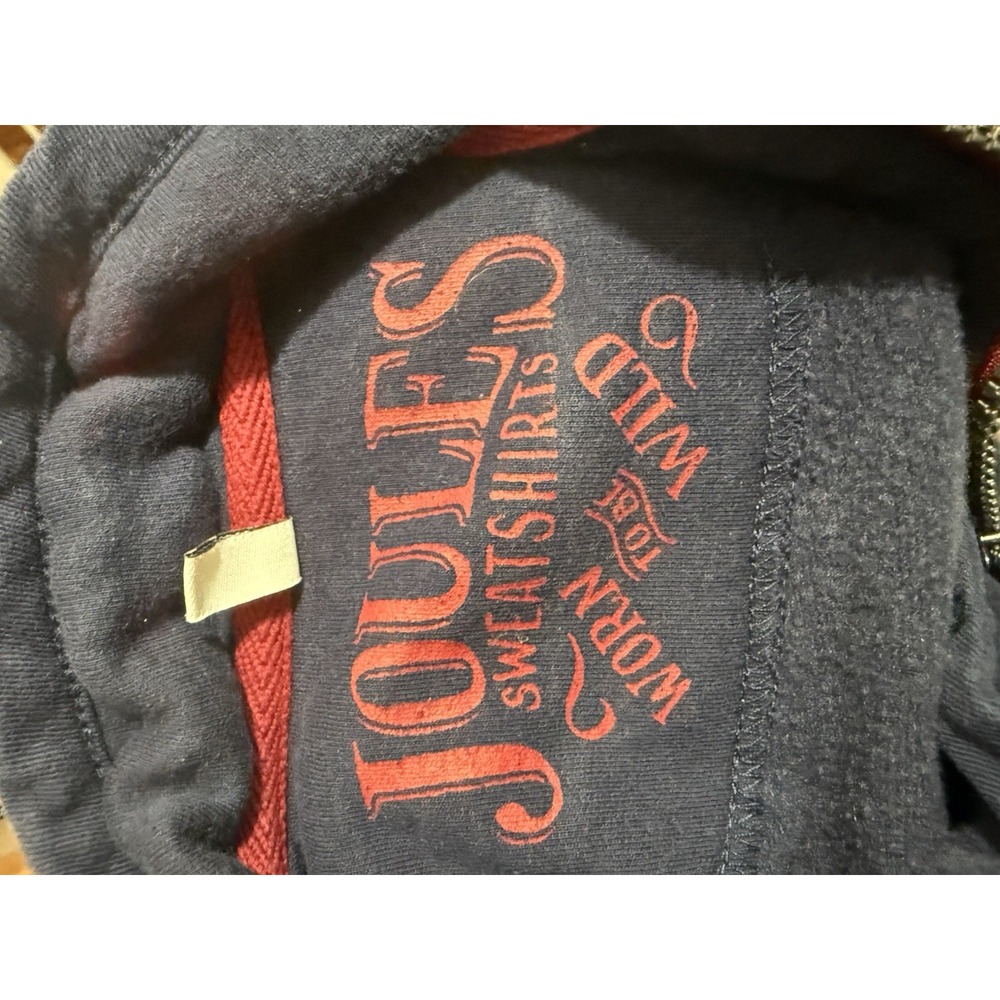 Joules Boys Colorblock 1/4 Zip Fleece Sweatshirt Navy Red Gray Logo 2T - Picture 6 of 8